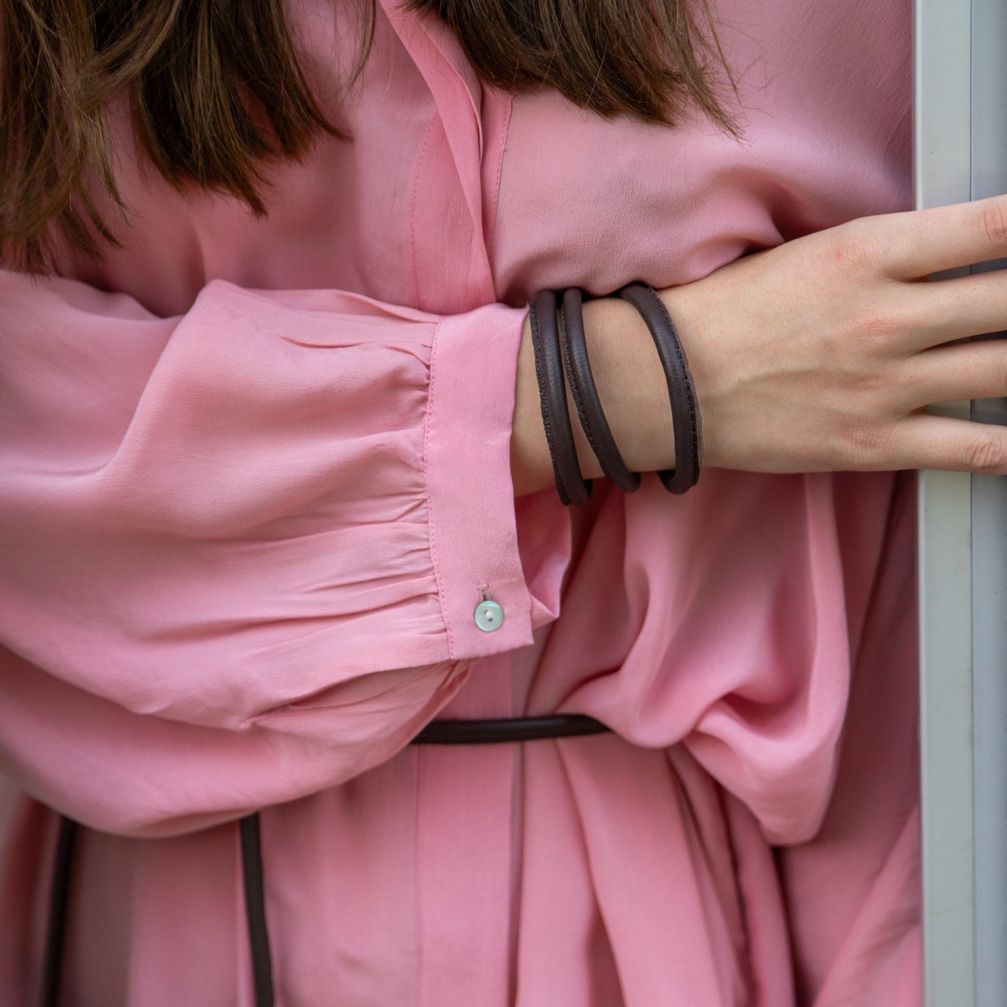 Leather bracelet-DarkBrown-Slingher-River