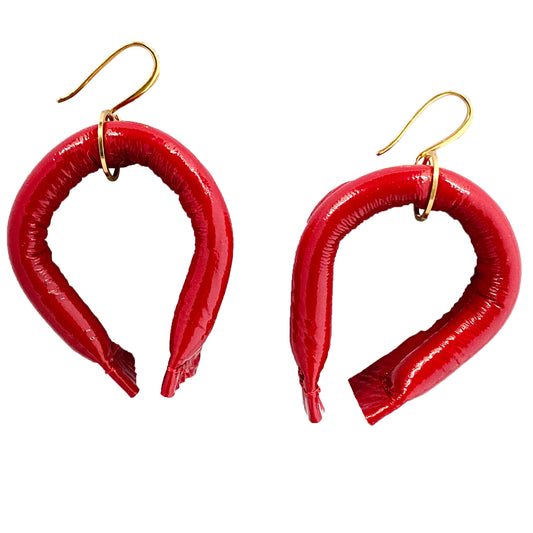 Slingher Earrings - Lacquer Red